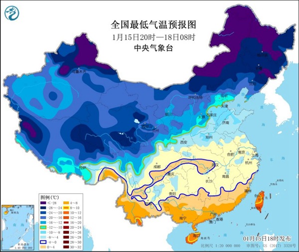 寒潮蓝色预警继续！云南贵州及江南等局地降温超10℃2
