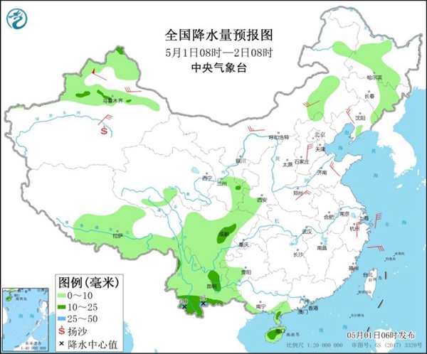 五一假期南方将遇大范围降水 北方多地气温大起大落1