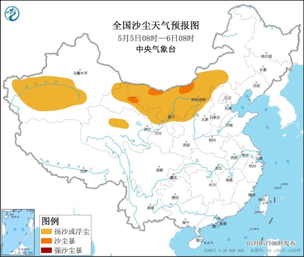 沙尘暴蓝色预警 甘肃内蒙古局地有沙尘暴1