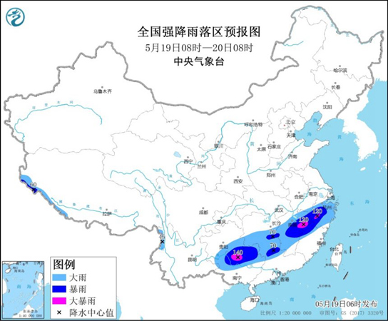 暴雨预警继续发布！贵州江西等8省区部分地区有大到暴雨1