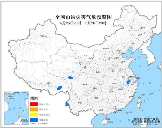 山洪灾害气象预警：安徽四川云南西藏等局地可能发生山洪灾害1