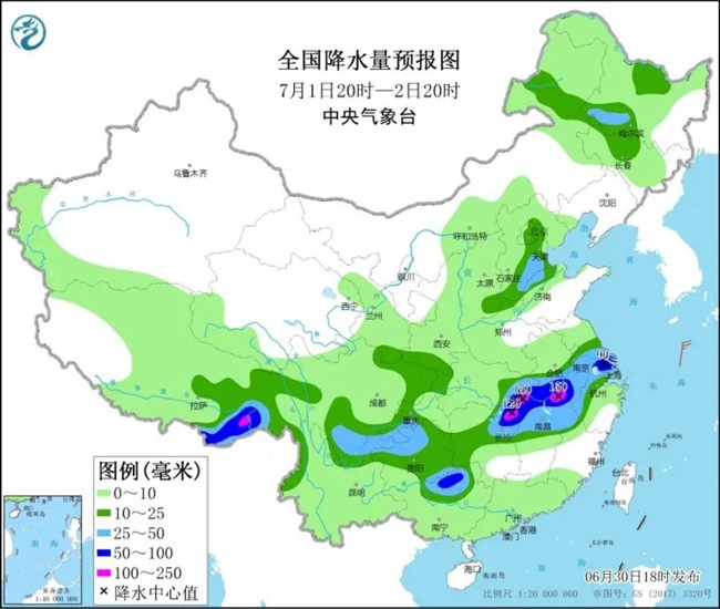 梅雨持续发力！长江中下游地区暴雨“扎堆” 北方冷涡活跃小心强对流2