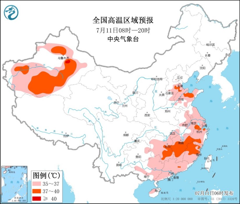 高温预警！新疆浙江福建等地部分地区最高气温37℃至39℃1