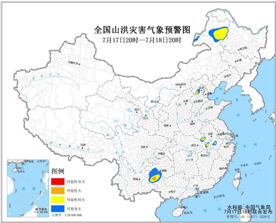 山洪灾害预警：贵州西南部局地发生山洪灾害可能性大1