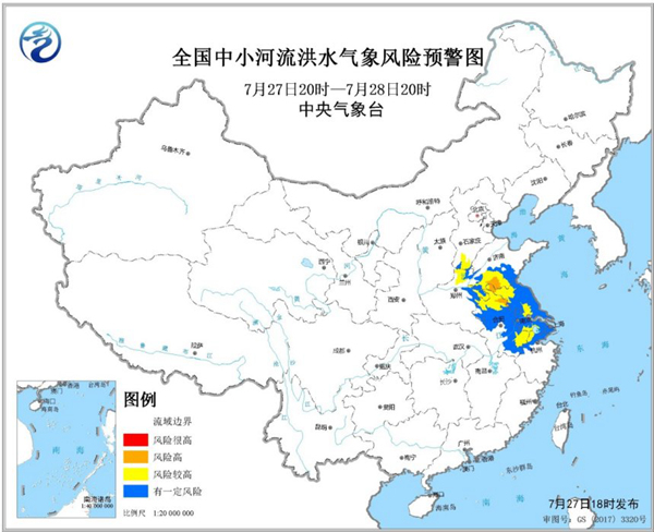 山东安徽江苏等多地雨势强 山洪地质灾害等四预警齐发2